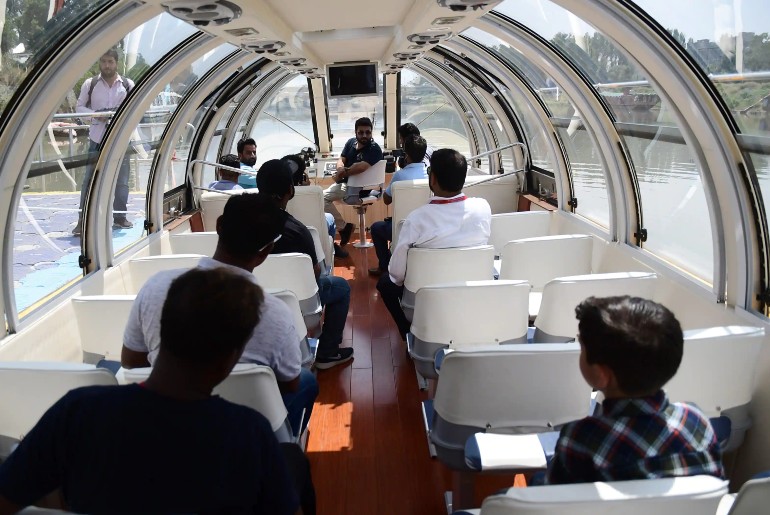 bus boat in jhelum river