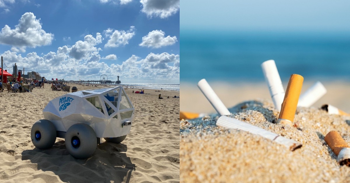 Robot Cleans Cigarette Butts On Beaches