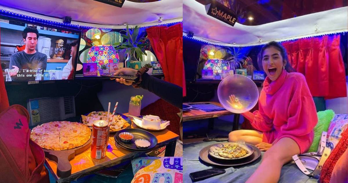 Chill Inside Maple Pods, Eat Pizzas & Watch Friends Inside This Quirky Cafe In Delhi