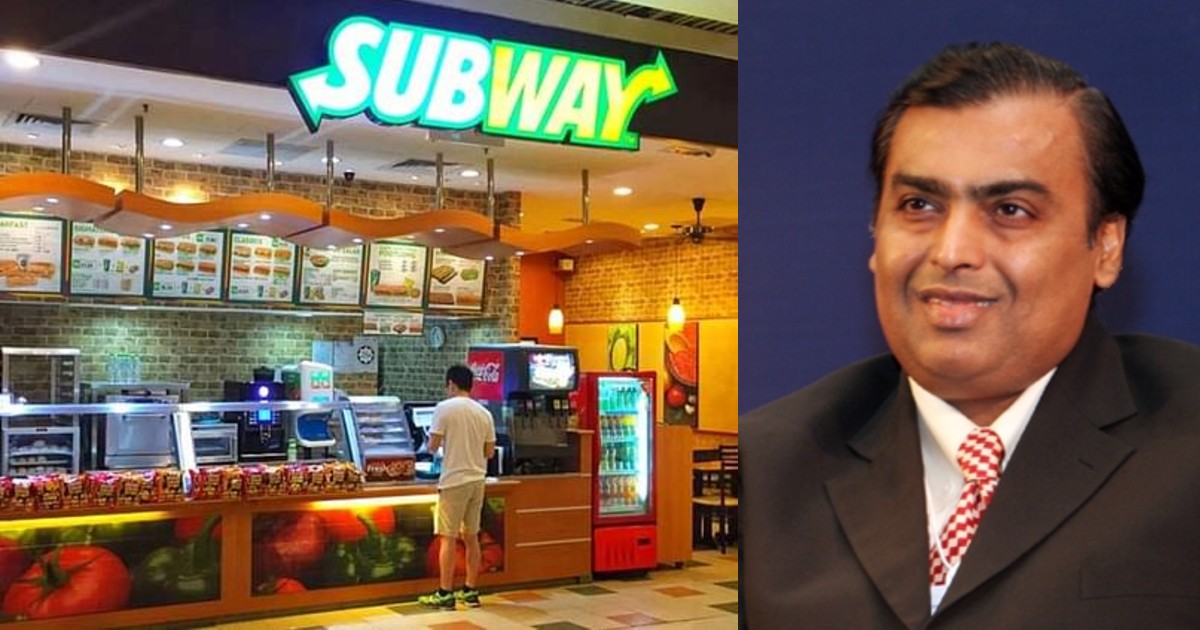 Reliance Industries May Buy Subway India For ₹1860 Crores To Compete With Global Food Chains