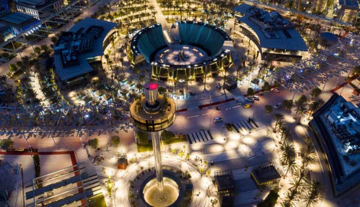 Expo 2020 Dubai Unveils Reverse Waterfall & An Observation Tower With ‘Flying Park’