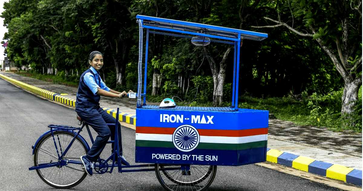 This 14-Year-Old Tamil Nadu Girl Invented A Solar-Powered Ironing Cart To Fight Climate Change