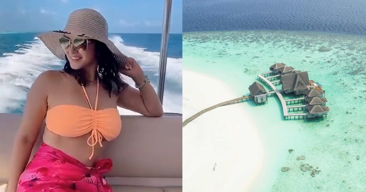 Sunny Leone Cruises Through Blue Waters In The Maldives; Gives Total Holiday Goals