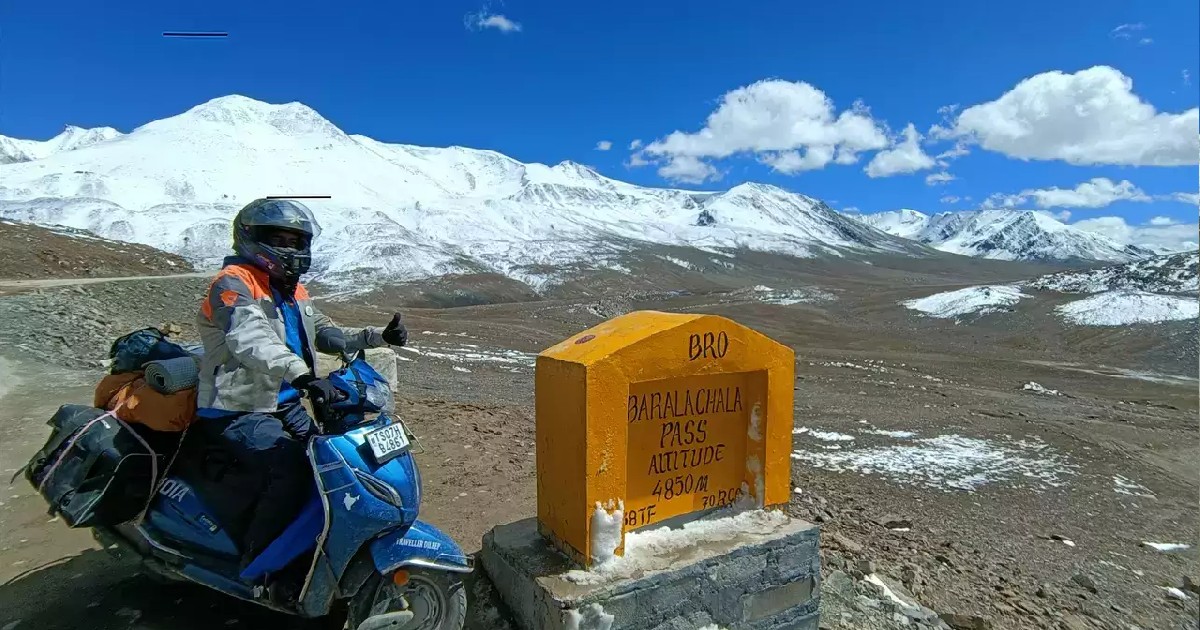 Man Goes On 27-Day Road trip From Hyderabad To Ladakh On A Scooter