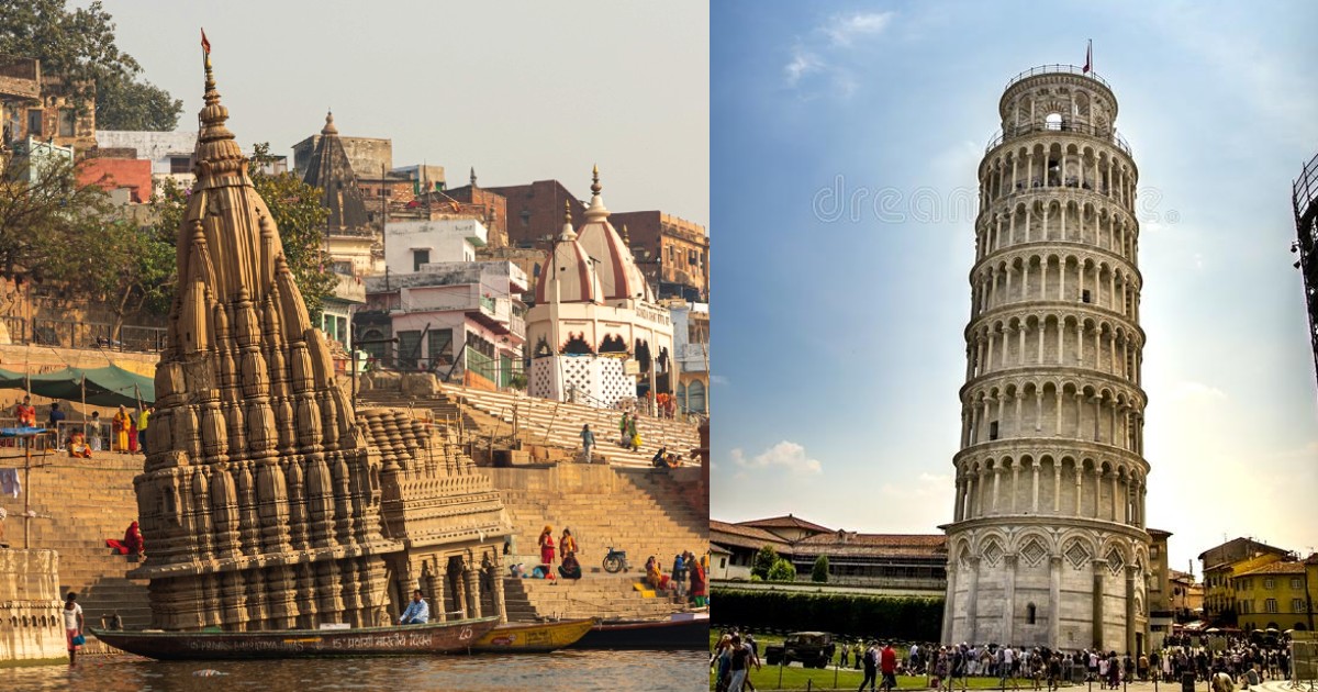 Varanasi’s Ratneshwar Temple Leans More Than Italy’s Pisa Tower And Is Even Taller Than It!