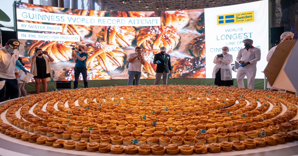 Expo 2020: Swedish Pavilion Creates World Record With The World’s Longest Cinnamon Bun