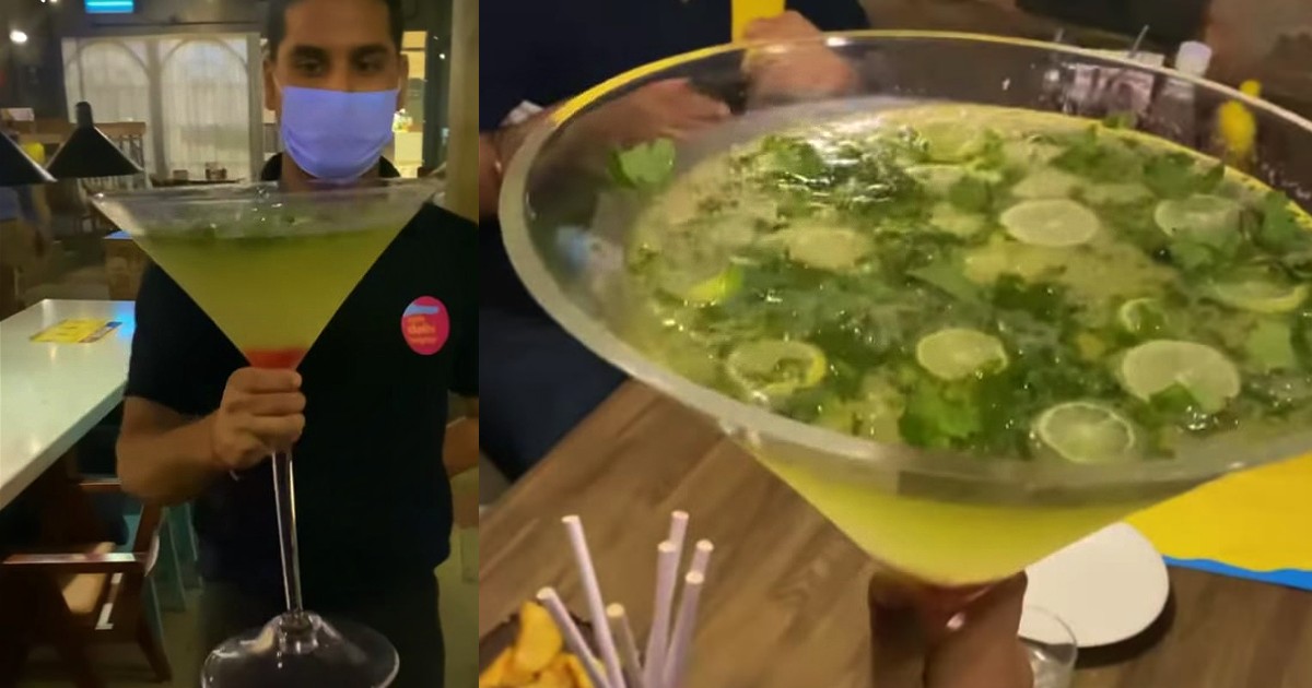 This Cafe In Delhi Offers A Massive Glass Of Virgin Mojito Good Enough For 10 Friends!
