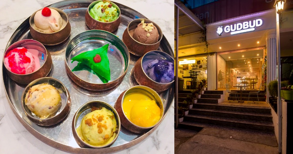 Gudbud In Bangalore Serves A Delicious Ice Cream Thali With 9 Different Scoops & Toppings