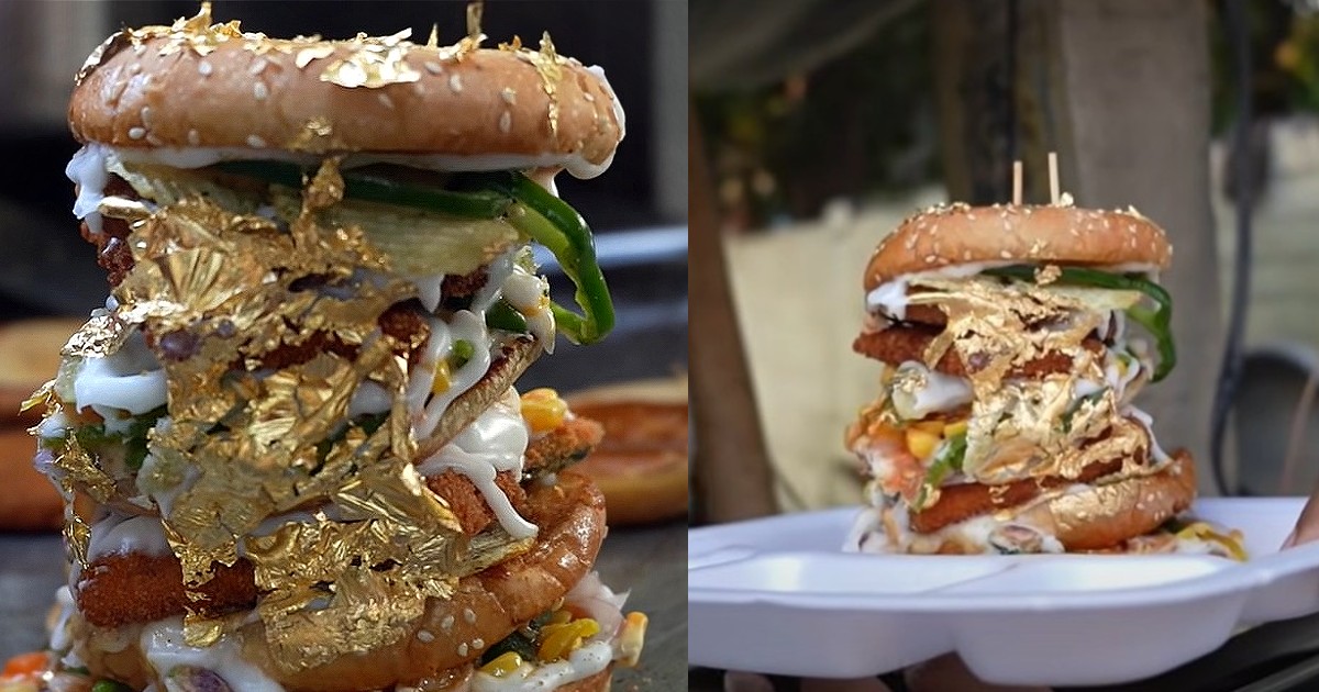 This Ludhiana Street Vendor Is Offering Free Gold Burger Worth ₹999 If You Finish It In 5 Minutes