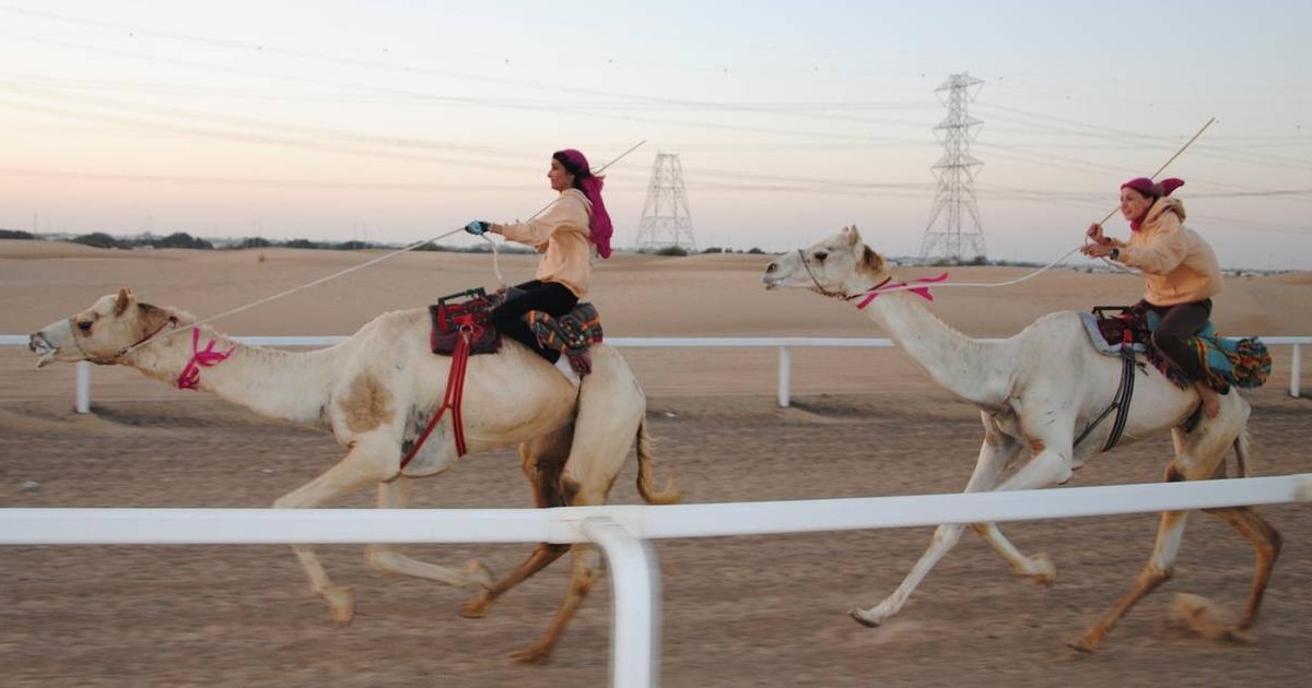 UAE Conducts First Camel Race With Female Jockeys Competing Along A 1,200m Long Course