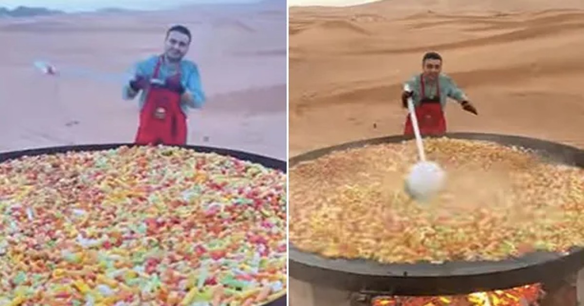 Turkish Chef Cooks Fryums On Huge Skillet In Dubai Desert, Video Goes Viral