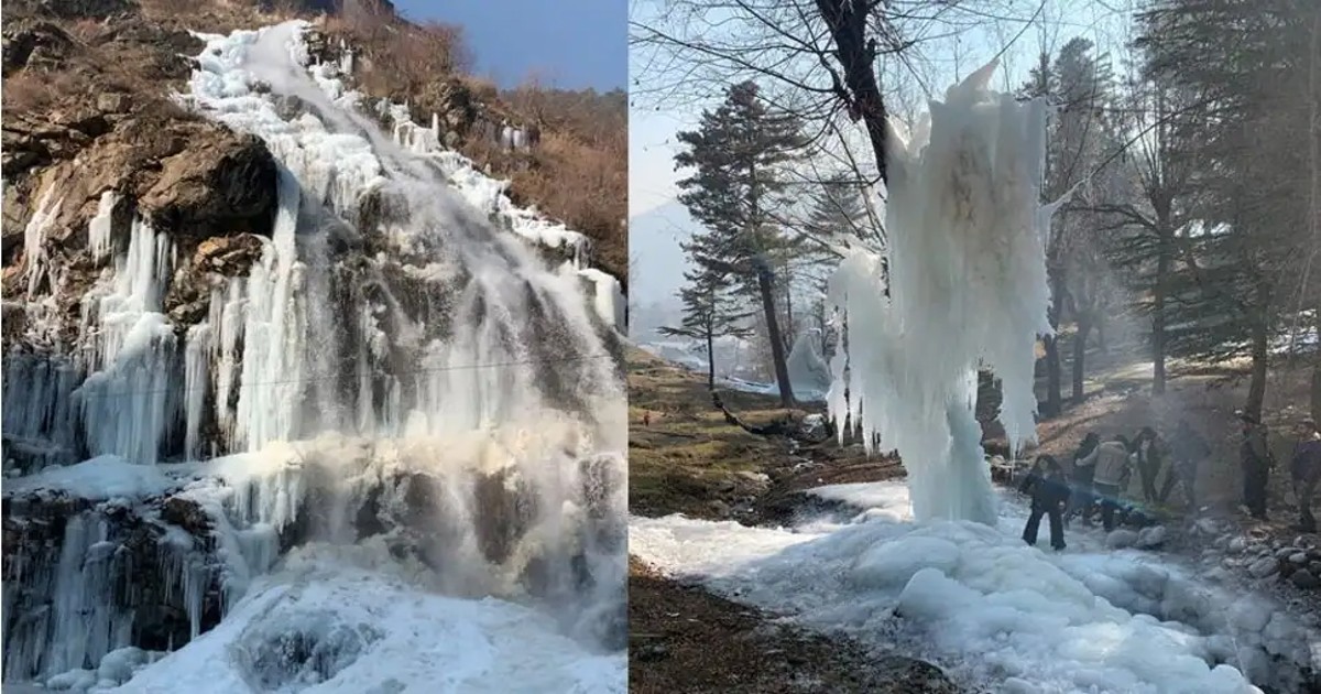 Jammu & Kashmir’s Water Bodies Freeze Like Winter Wonderland As The Coldest Period ‘Chilai Kalan’ Begins