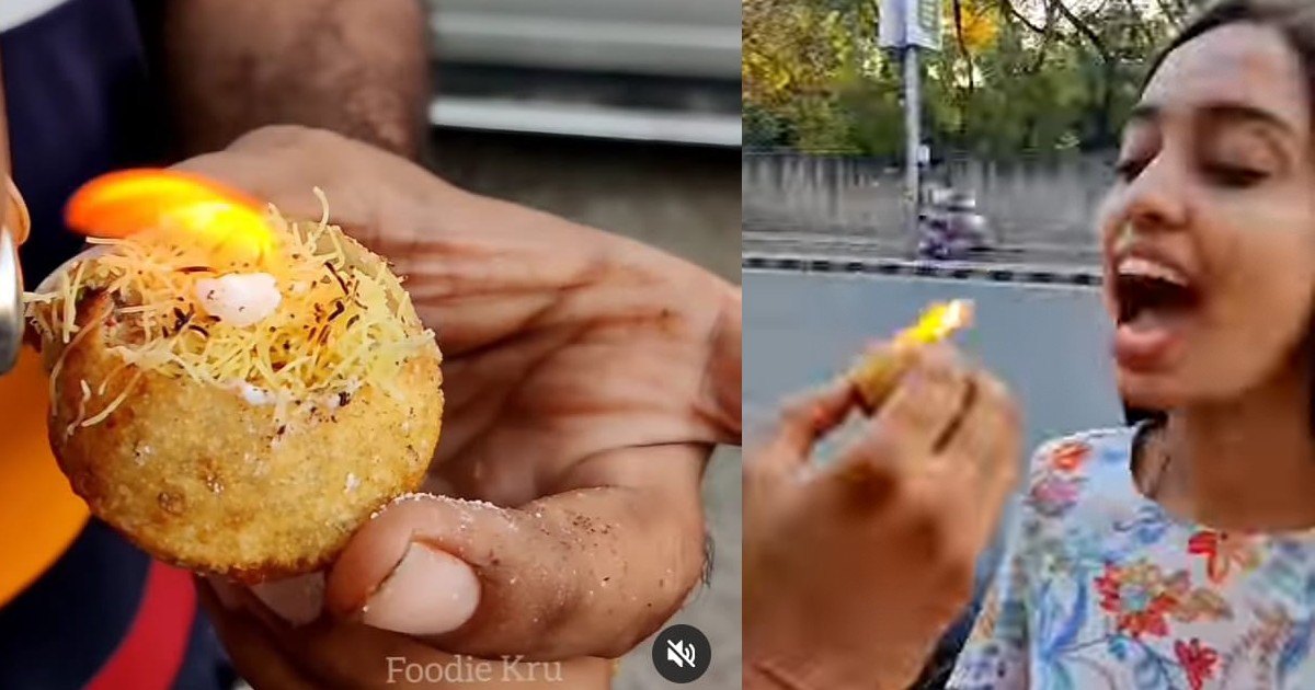 This Ahmedabad Eatery Serves Pani Puri Lit On Fire & Netizens Are Amused