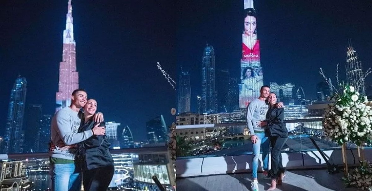 Ronaldo Pays 50000 Pounds To Illuminate Burj Khalifa On Girlfriend’s Birthday