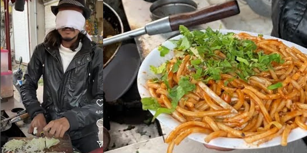 Indore Street Food Vendor Prepares Noodles Blindfolded & Wows Foodies