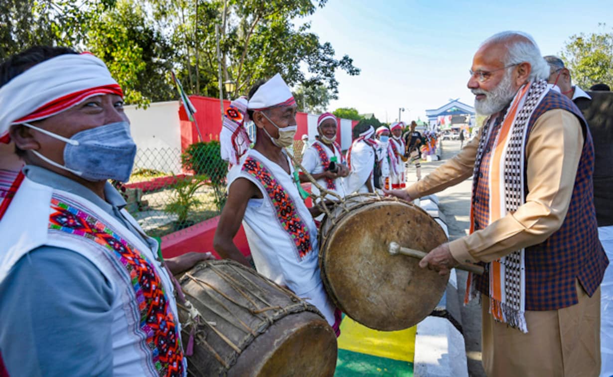 PM Modi Plays Traditional Musical Instruments During Visit To Manipur