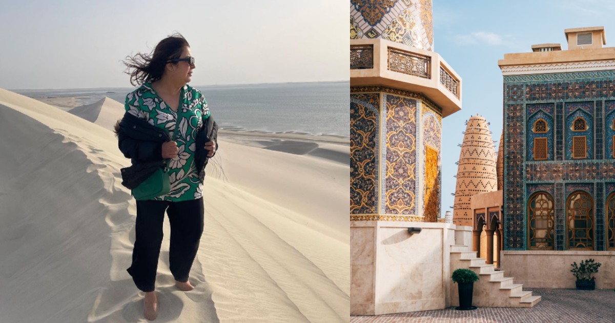 Farah Khan Shares Pictures From Sand Dunes Of Qatar Merging Into Inland Sea
