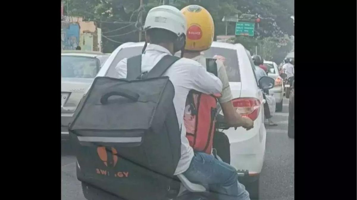 Zomato Rider Carrying Swiggy Counterpart On Scooter Is Winning Our Hearts