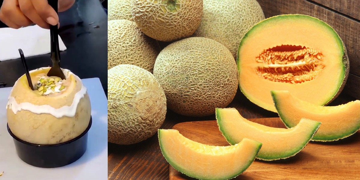 This Muskmelon Shake Served In A Fruit Shell In Ahmedabad Is A Perfect Summer Cooler