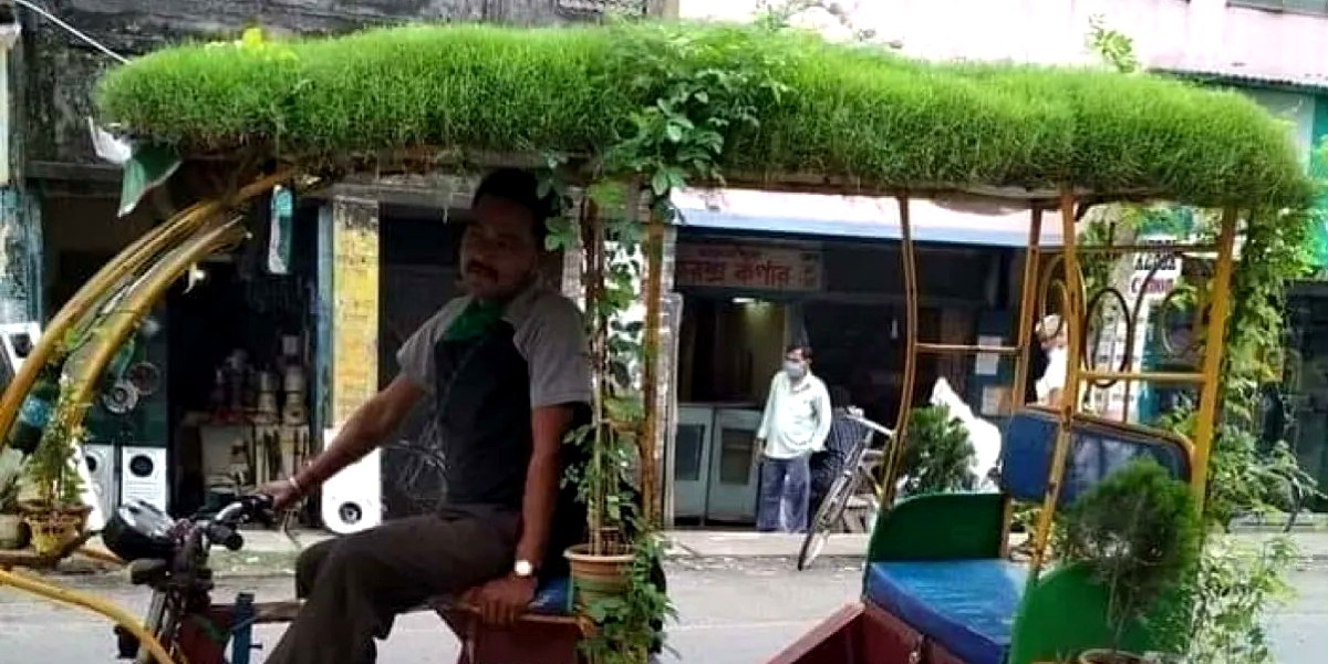 Garden On Wheels: Auto Rickshaw In Assam Has Mini Garden On Roof