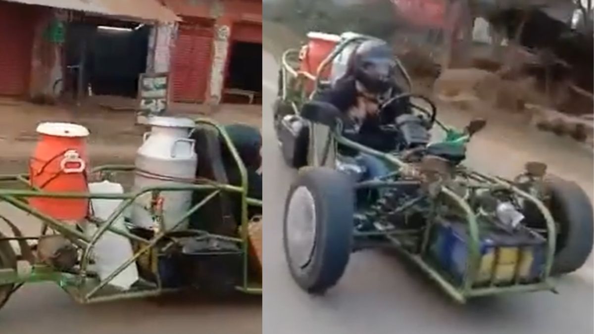 Ananad Mahindra Lauds Desi Man Using 3-Wheeler Formula 1 Style Car To Deliver Milk In Style