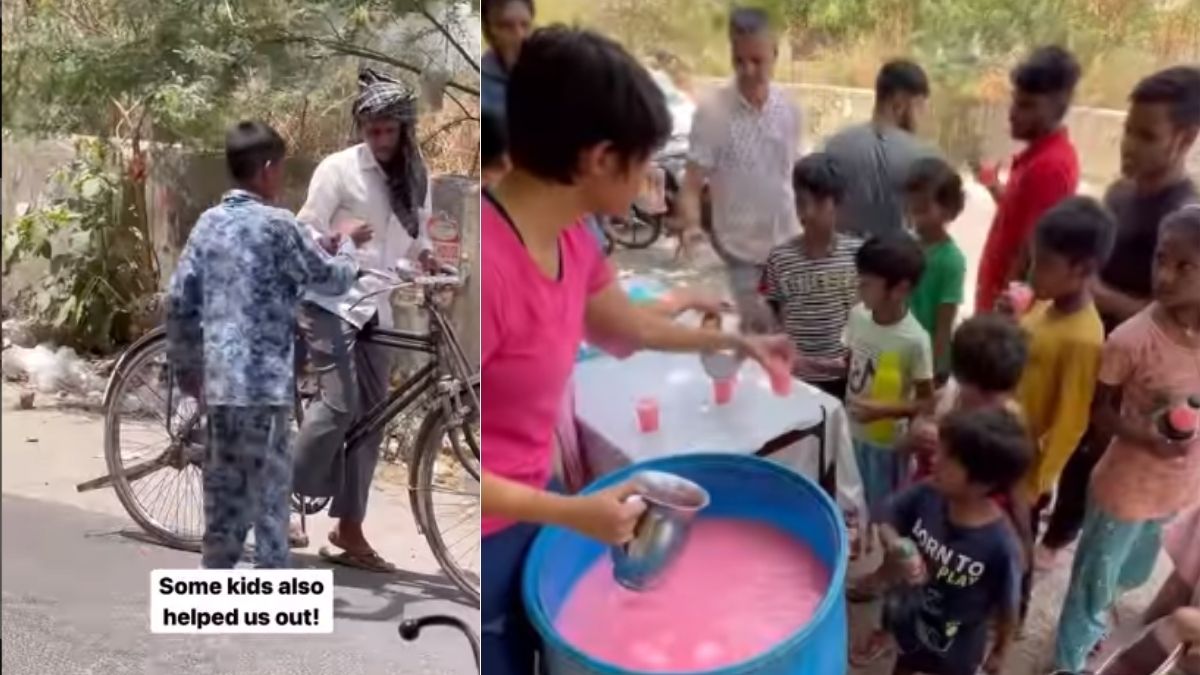 Delhi Couple Distributes Free Rose Sherbat To Passersby To Beat The Scorching Heat