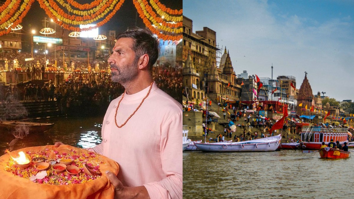 Akshay Kumar Takes Dip In Ganga At Varanasi And Performs Aarti