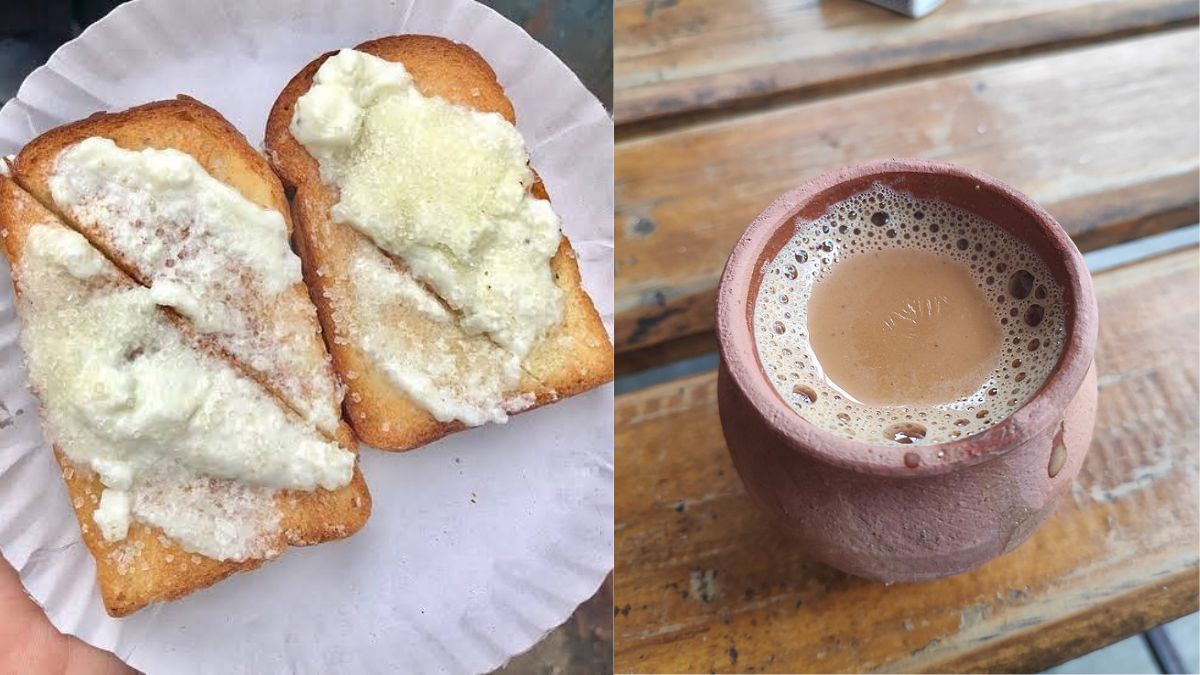 malai toast and tea
