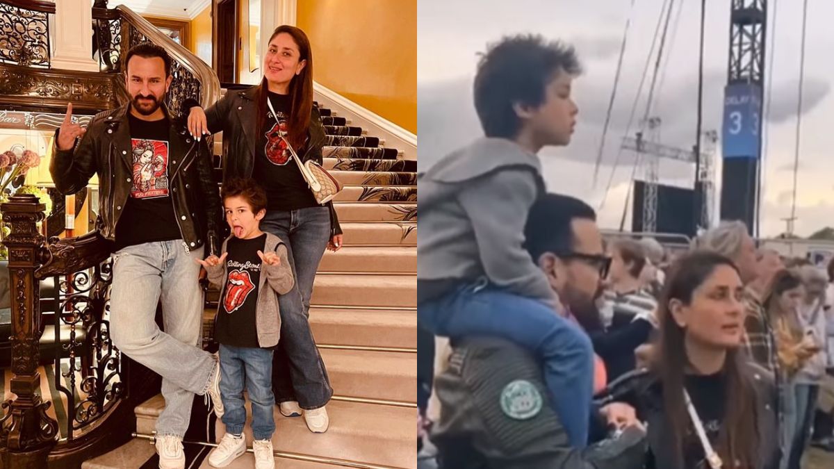 Saif Ali Khan Attends Rolling Stones Concert In UK With Taimur On His Shoulders