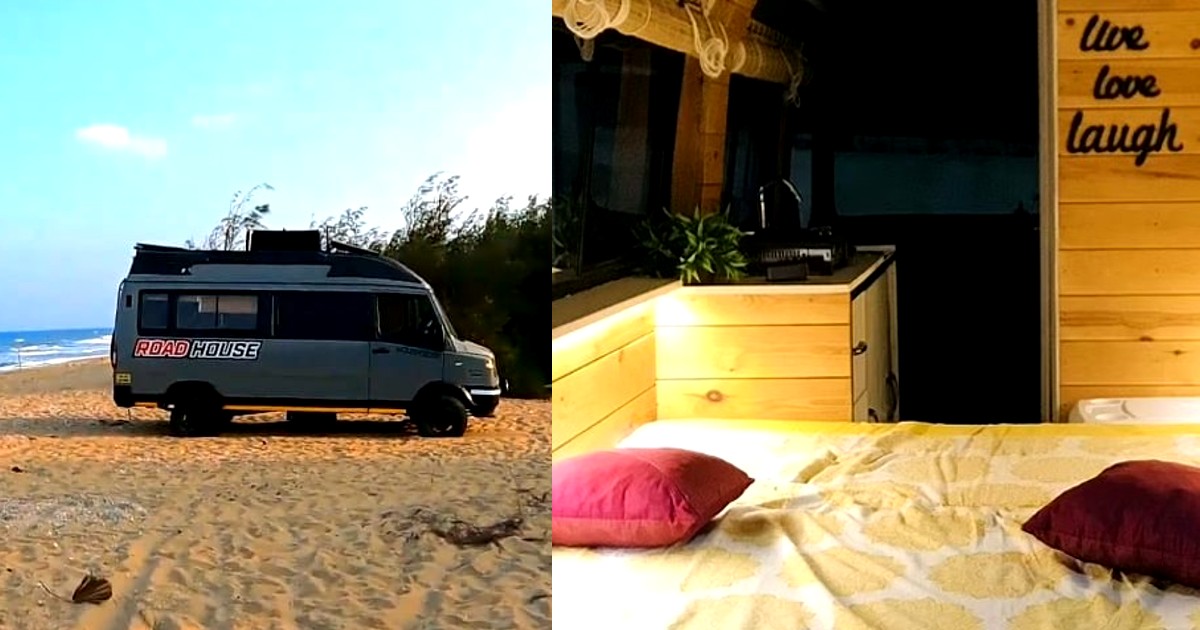 This Tamil Nadu Man Turned His Van Into A Campervan With A Lounging Area & Kitchenette