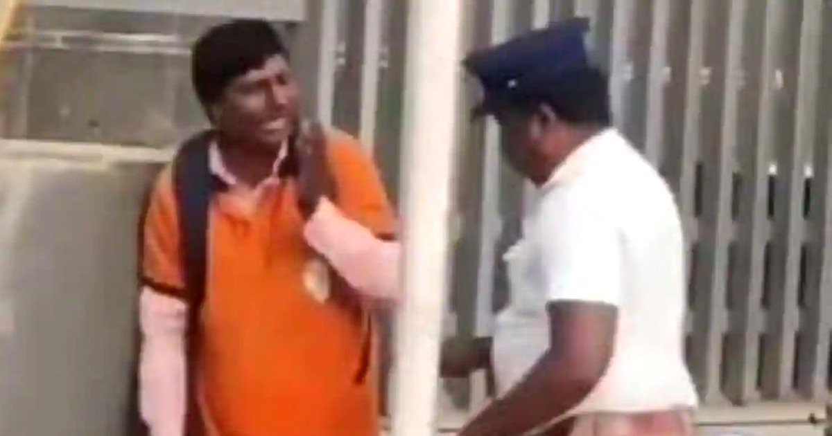 Coimbatore Traffic Cop Caught On Camera Slapping Swiggy Delivery Agent; Gets Transferred