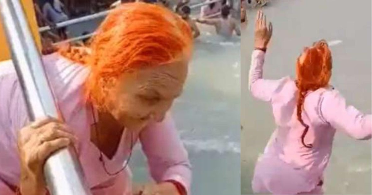 70-Year Old Woman Jumps Into Haridwar Ganga And Swims With Ease; Internet In Awe