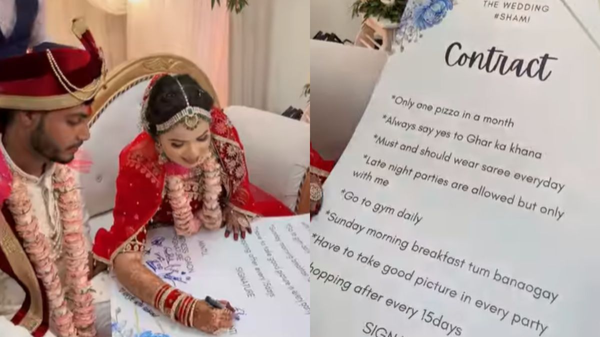 Bride And Groom Sign Wedding Contract With Foodie Conditions Leaving Netizens In Splits