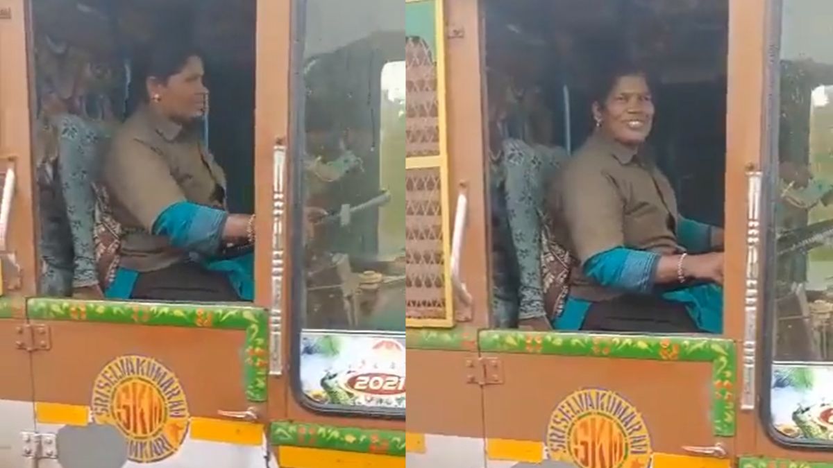smiling woman truck driver