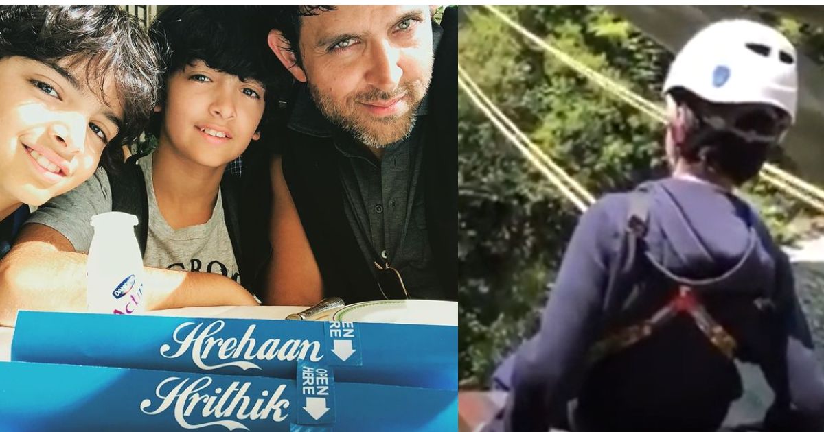 Hrithik Roshan Motivates His Son Hridhaan To Bungee Jump Without Fear