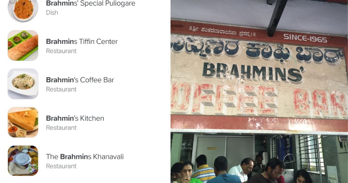 Bengaluru’s Brahmin Eateries Spark Debate On Twitter About Casteism In India