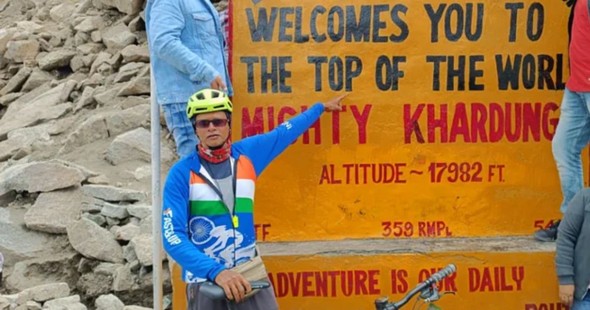55-Year-Old Man Creates History By Cycling From Goa To Khardung La Pass