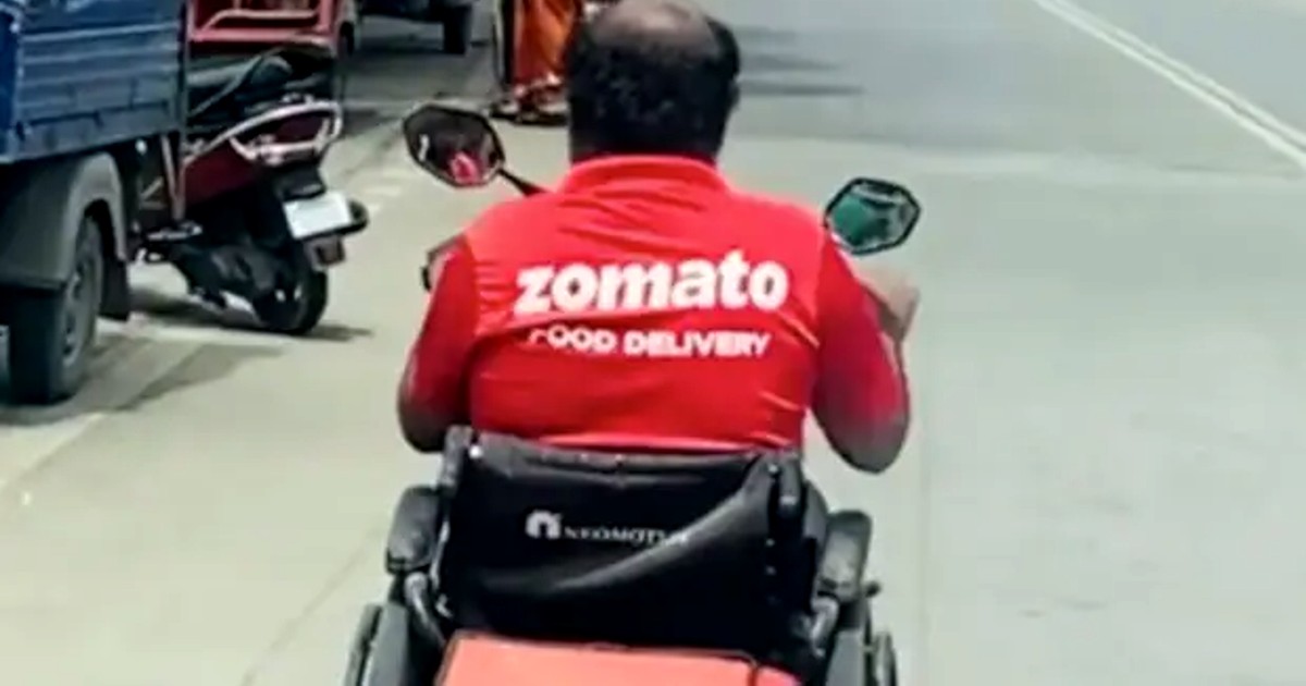 Specially Abled Zomato Agent Delivering Food In Wheelchair Inspires Netizens