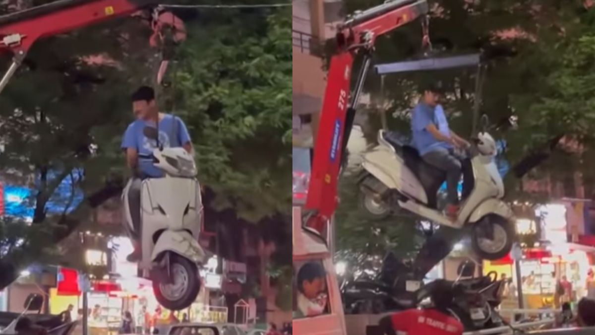 Shocking Video Of Man Riding His Scooter On Air Goes Viral