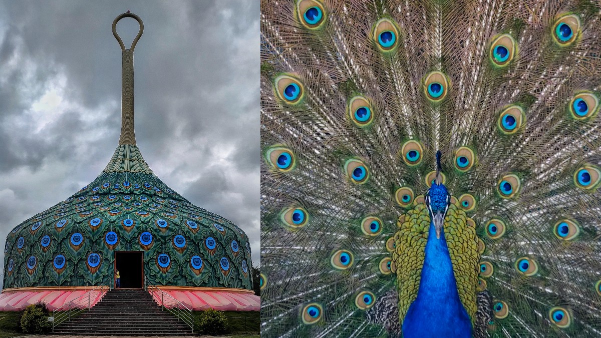 This Temple Near Bangalore Resembles A Peacock Feather And Overlooks Lush Hills