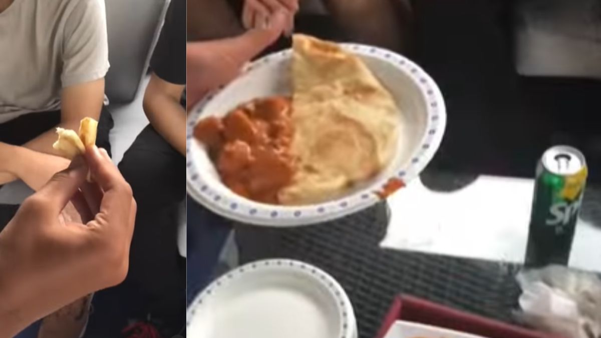 Indian Man Teaching Foreigner Friends How To Eat Naan With Curry Is Hilarious 