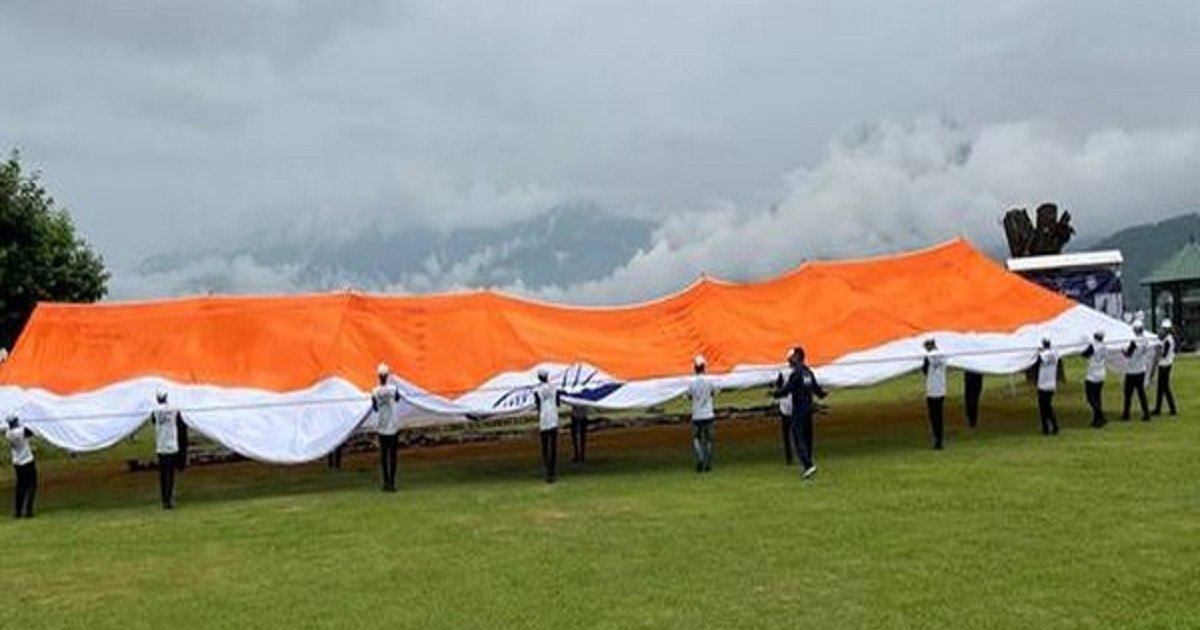 7500 Sq Feet Tricolour Flag Unveiled At Dal Lake In Srinagar On 75th Independence Day