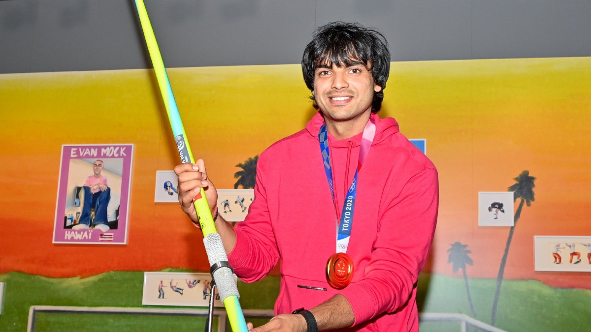 neeraj chopra javelin displayed in olympic museum