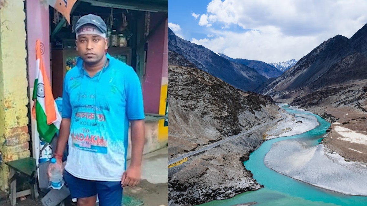 This Man Is Travelling From Kolkata To Ladakh On Foot Covering 2500 Km