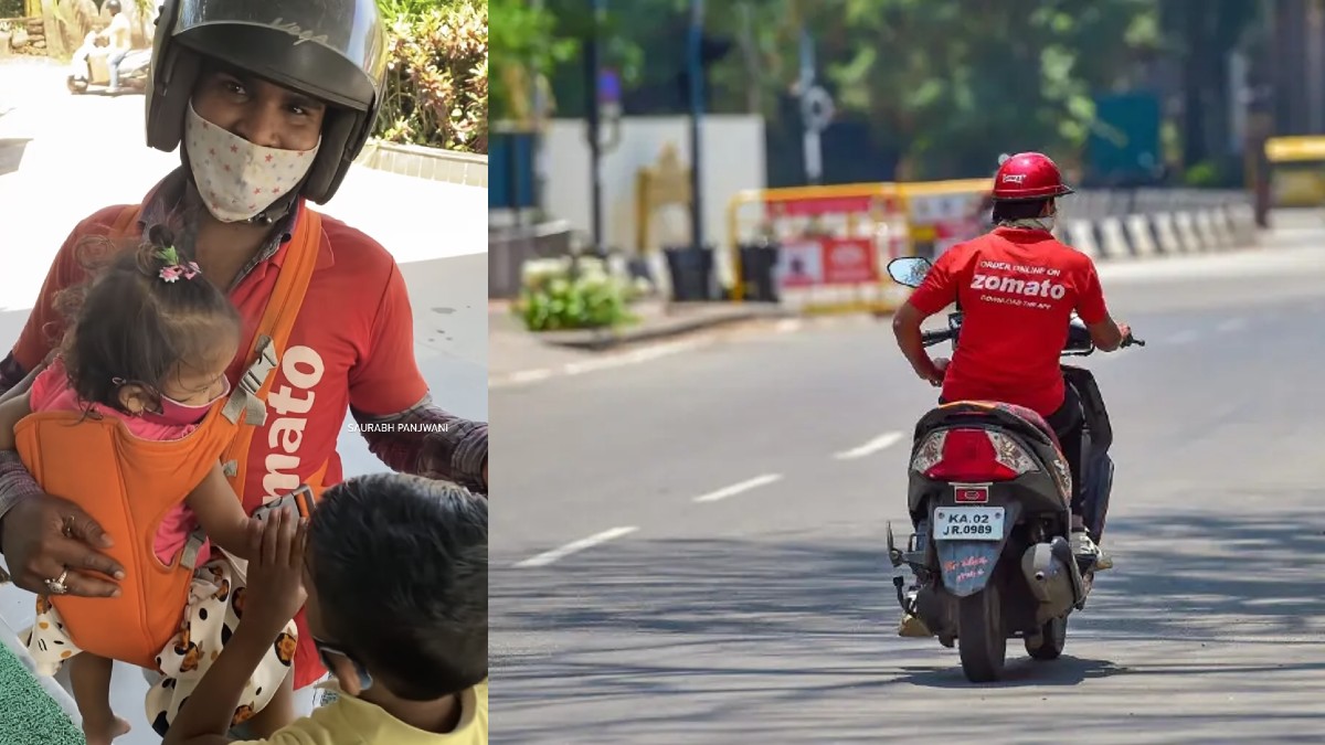 Woman Zomato Delivery Agent Carries Baby Girl To Work In Viral Video