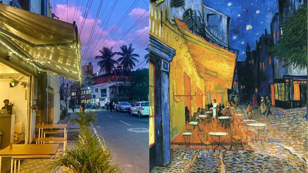 This Bengaluru Cafe Resembles Van Gogh’s ‘Café Terrace At Night’; Netizens Are In Awe