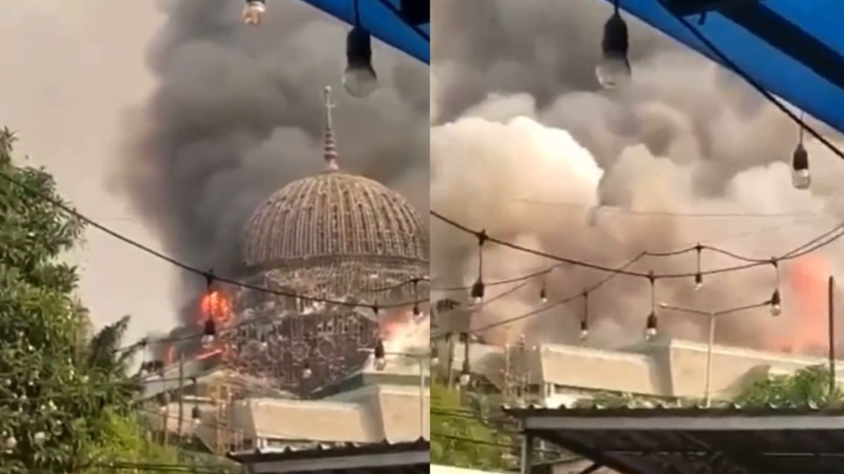 Giant Dome Of Jakarta Grand Mosque Collapses In A Fire. Heartbreaking!