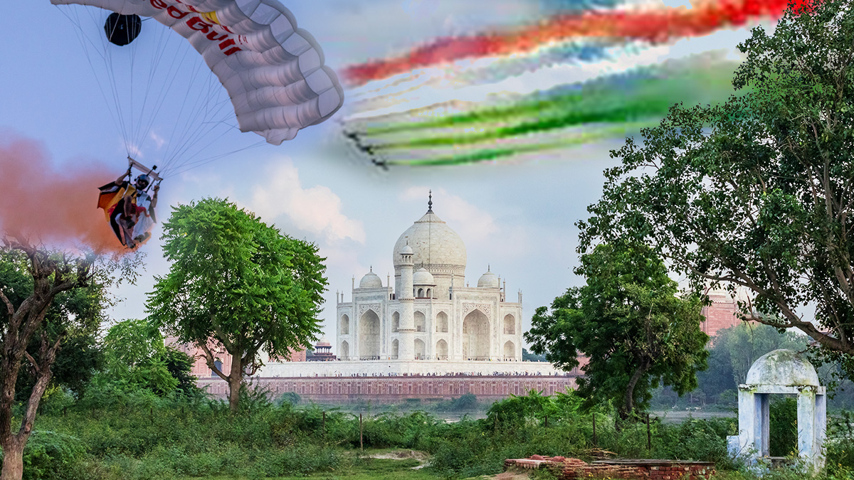Watch: International Athletes Fly Over The Taj Mahal Painting A Tiranga In The Skies