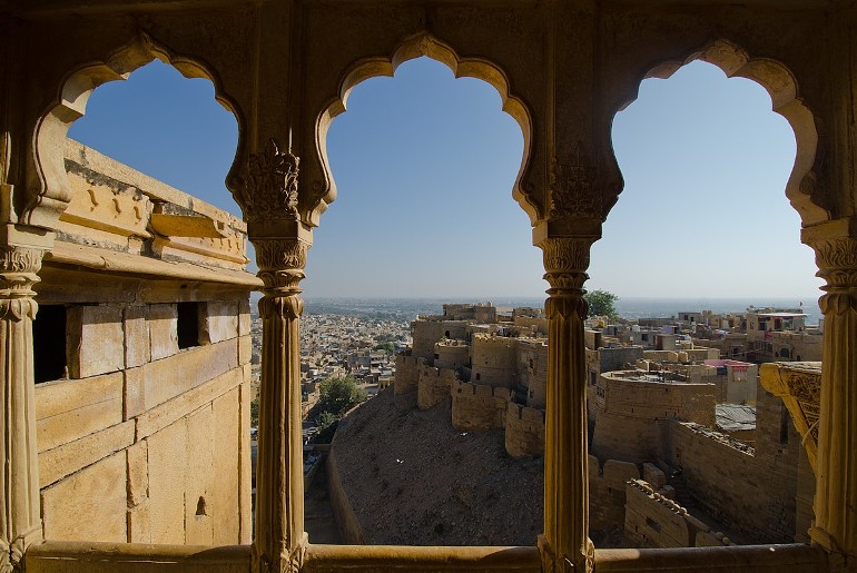 An image of a view from Jaisalmer Fort, part of the IRCTC Rajasthan tour packages