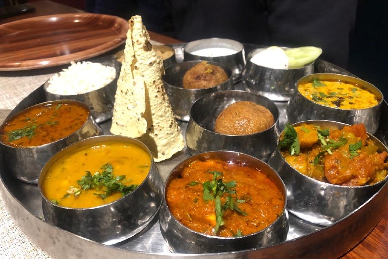 This is the image of a traditional Rajasthani thali